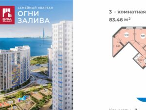 3-комнатная квартира 83.46 м2, 12-й этаж