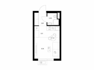Студия 19.95 м2, 11-й этаж
